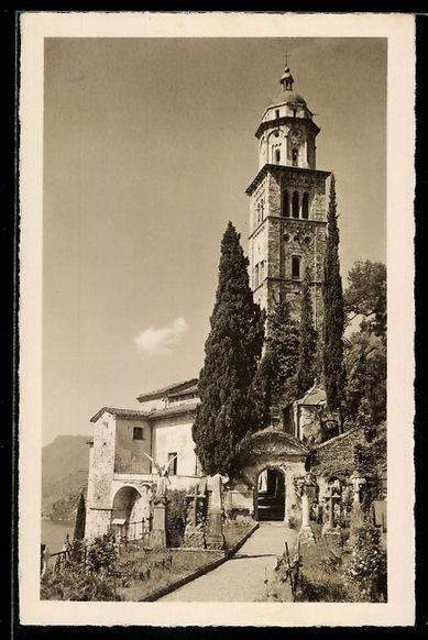 Ansichtskarten: AK Morcote /Lago di Lugano, Friedhof – Gebraucht aus Berlin von bartko-reher