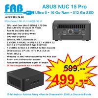 ASUS NUC 15 Pro • Ultra 5 • 16 Go Ram • 512 Go SSD