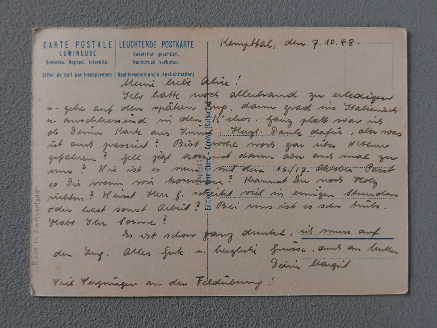 Cartoline postali: ALTE ANSICHTSKARTEN «LEUCHTENDE POSTKARTE» – Usato da Balgach venduto da Zwischenraum 4
