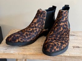 Leopardenmuster Stiefeletten, Gr. 39 - Neu
