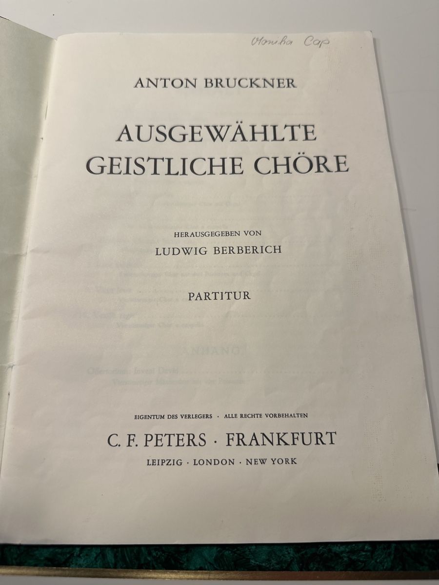 Bücher: Anton Bruckner: Ausgewählte Geistliche Chöre – Gebraucht aus Wald ZH von Martin79