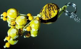 Porte-clés en tagua (orange-jaune-noir)