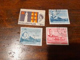 Île Maurice: Lot de 4 timbres rares, collectionneur averti!