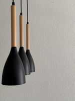 Hängeleuchte schwarz Aluminium/Holz 3-flammig