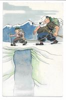Farbige Postkarte Humor von Robert Lips, dem Globi -Zeichner