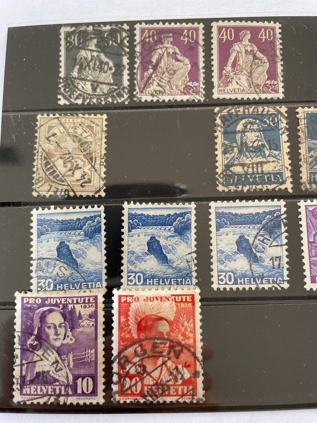 Alle Briefmarken: Antike Briefmarken Schweiz, ca. 1930 – Gebraucht aus Adligenswil von Treegarden 1