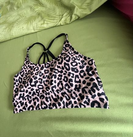 Bikini Oberteil Leo Muster Rosa/Schwarz Grösse L neu