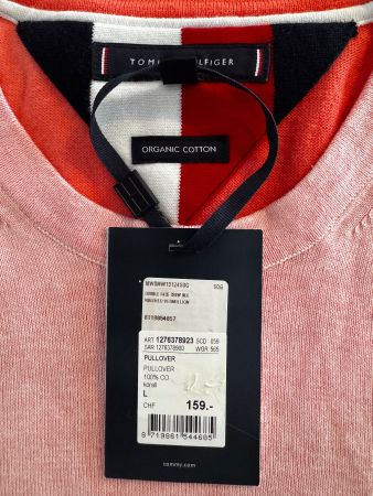 Pull Tommy Hilfiger Corail, Taille L, Neuf avec étiquette!