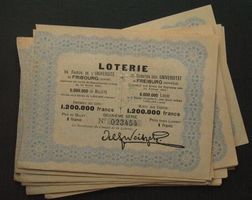 LOTERIE zu Gunsten der Universität FREIBURG 30 x 1 Fr. 1892