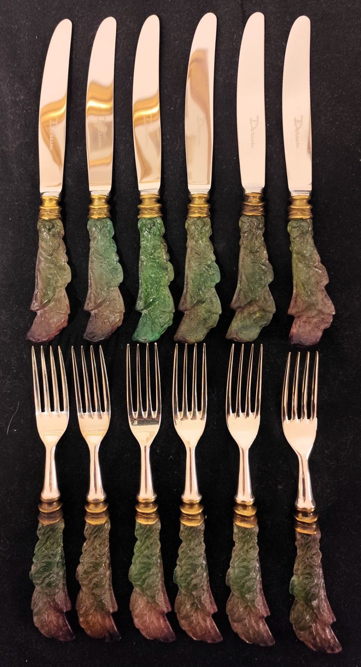 Bestecksets: Daum Besteck "Nature Collection", Glas,  6 Messer & Gabel – Gebraucht aus Altendorf von kar_b6mm
