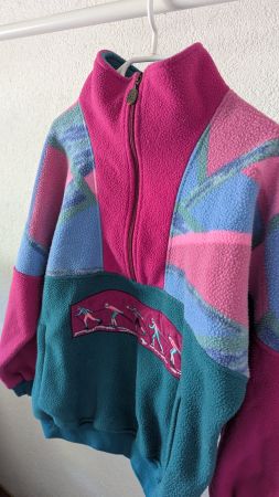 Original Vintage Fleece-Jacke S Retro 80er 90er Halfzip