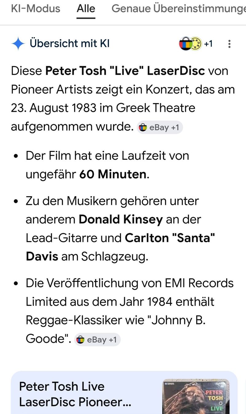 CDs: Peter Tosh live Sammlerstück – Gebraucht aus huenenberg von Suizofelize 5