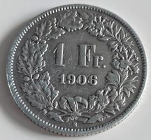 1 Franken 1906 Helvetia Münze guter Zustand