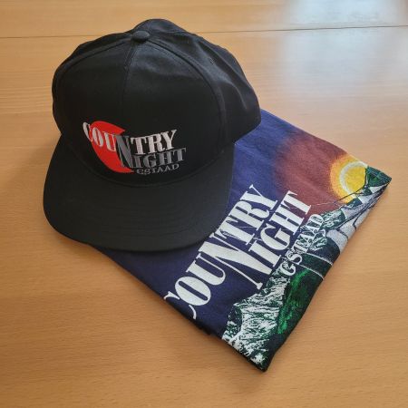 Country Night Gstaad T-Shirt Gr. L + Cap - Rarität - NEU