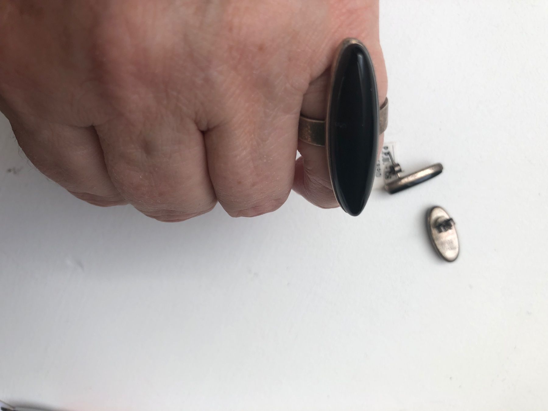 Orecchini pendenti & Orecchini a lobo: Wunderschöne Ring und Ohrringe mit echte schwarze Stein – Usato da Buchs-ZH venduto da Birikina 7