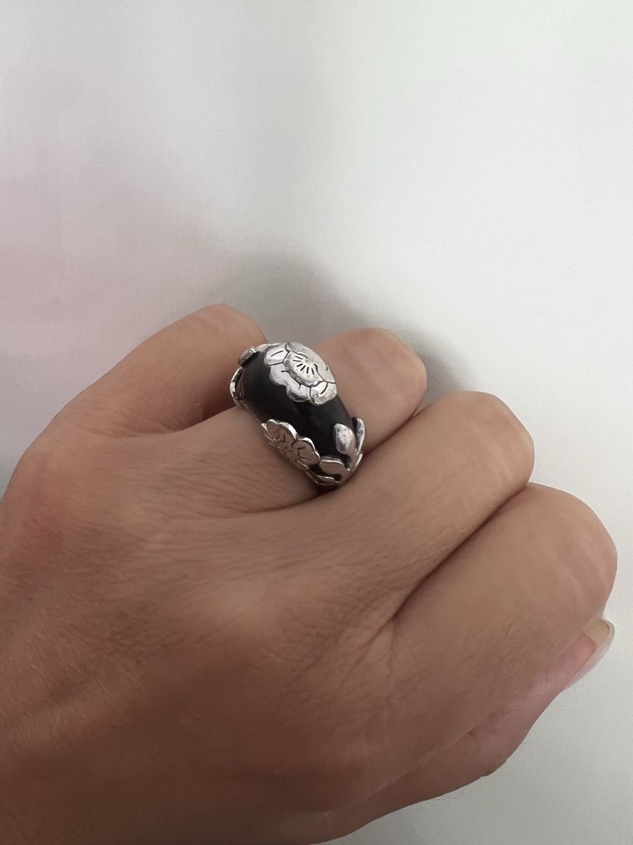 Kenzo Anelli: KENZO Silber Ring mit Holz Gr.58 – Usato da Basel venduto da Cica22