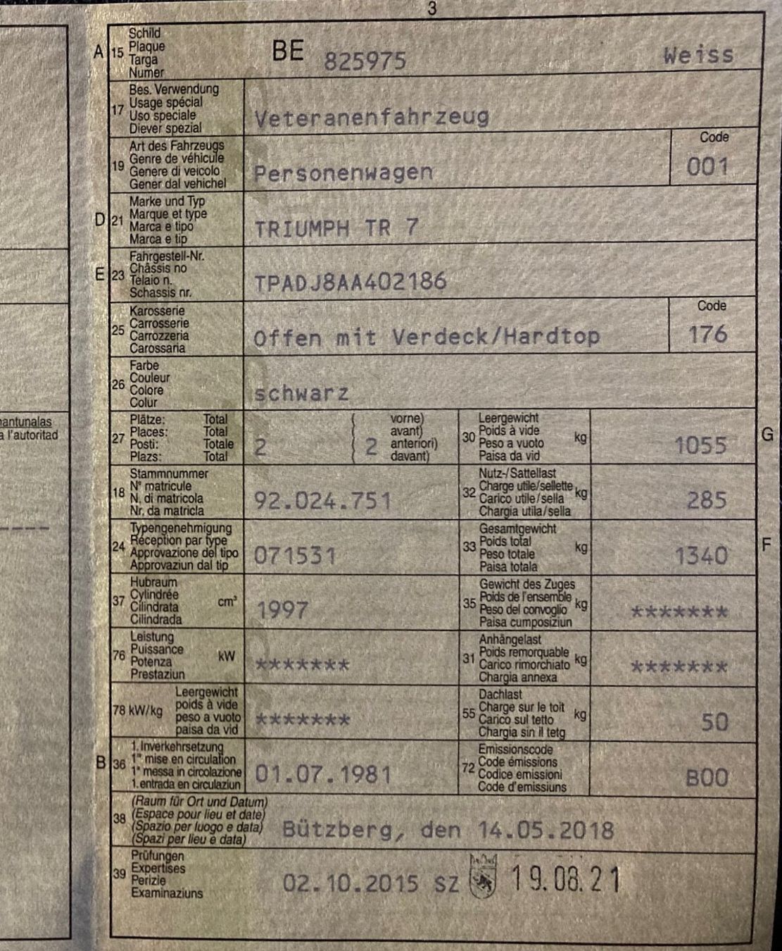 Triumph Automobili: Triumph TR7 Veteranenfahrzeug – Usato da Zielebach venduto da ZIGER02 6