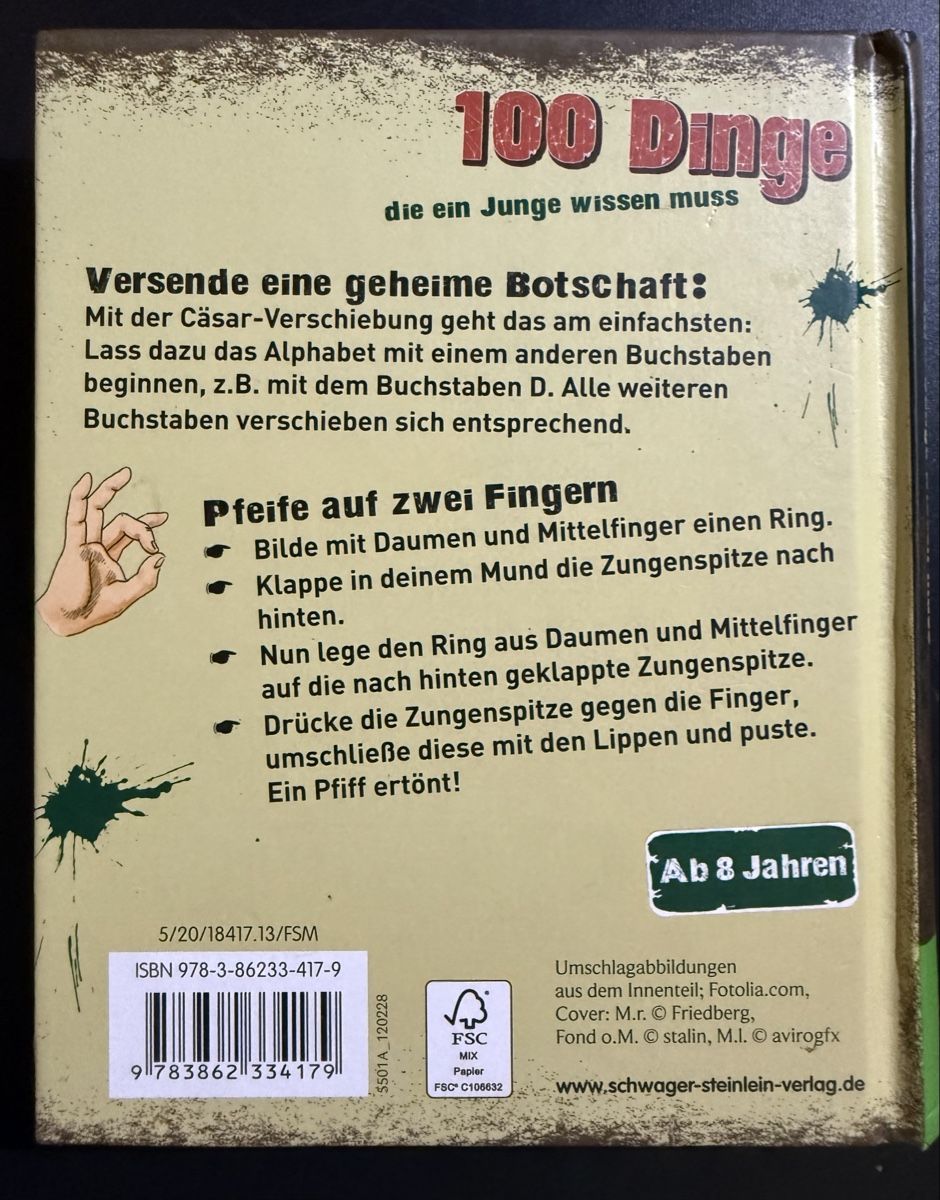 Bücher: 100 Dinge die ein Junge wissen muss – Neu (gemäss Beschreibung) aus Thalwil von MB-7 1