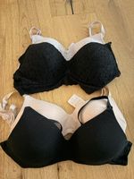 4 Still-BHs 2x Schwarz,  Creme Spitze Grösse 75B