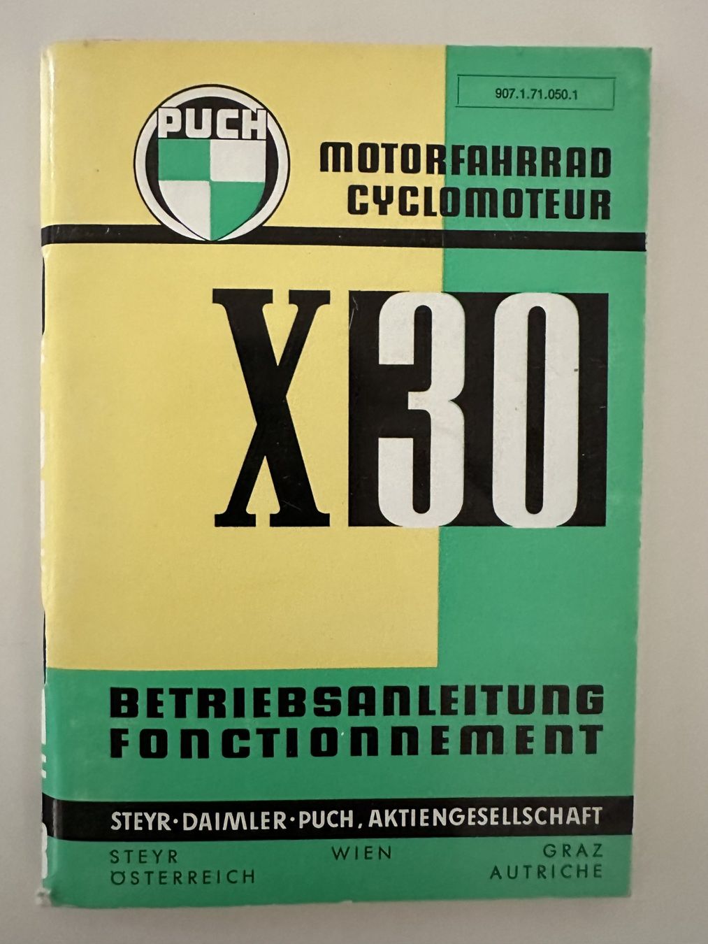 Bücher: Original Puch X30 Anleitung 907.1.71.050.1 – Gebraucht aus Oberägeri von verwuester