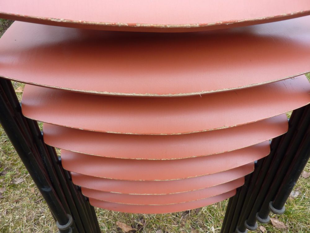 8 Stühle Stapelstühle Holzstühle Seminarstühle stapelbar 7