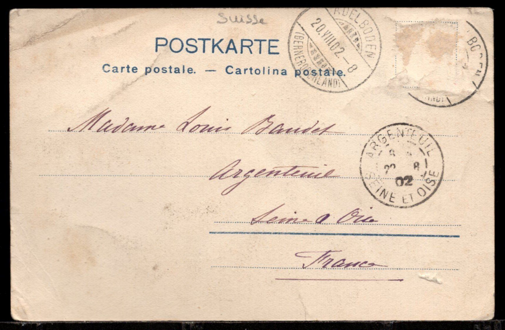 Cartoline postali: Engstligenalp  Restaurant  und Lohner  1902 – Usato da Aarau venduto da kufi44 1