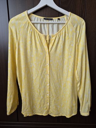 Marc O'Polo Bluse Gelb/Weiss – 100% Modal – Gr. 36