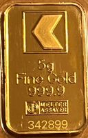 5g Gramm Goldbarren Kantonalbank Schweiz