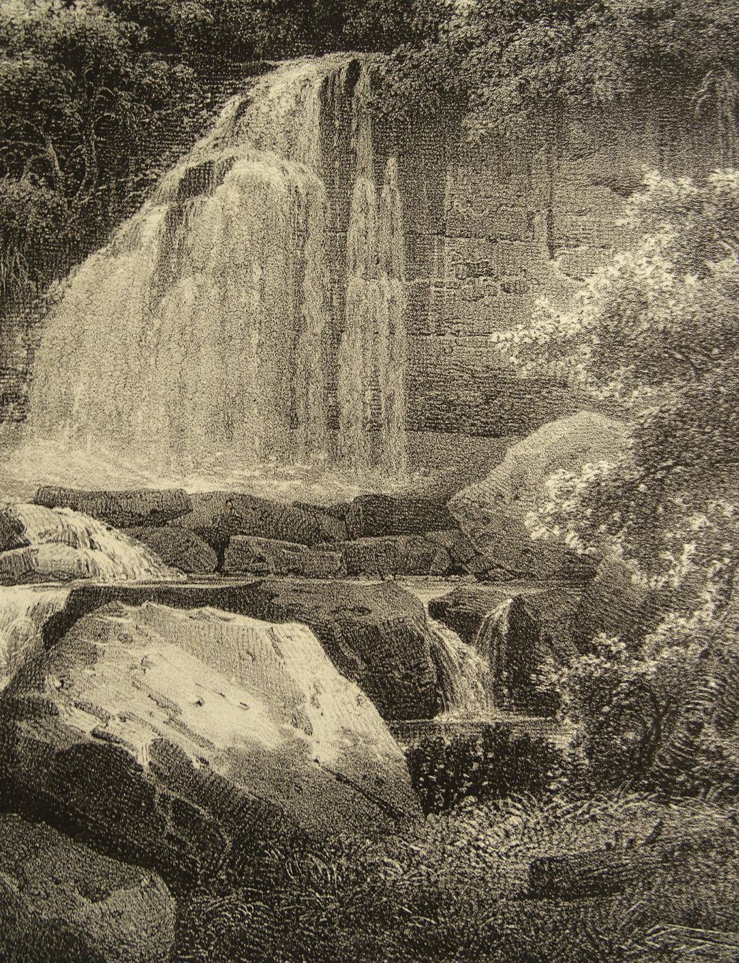 Grafica & Litografie: BEATENBERG WASSERFALL. LITHOGRAPHIE – Usato da Grüningen venduto da Kartensammler 3