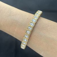 Massive Goldene Zirkonia Armreif 