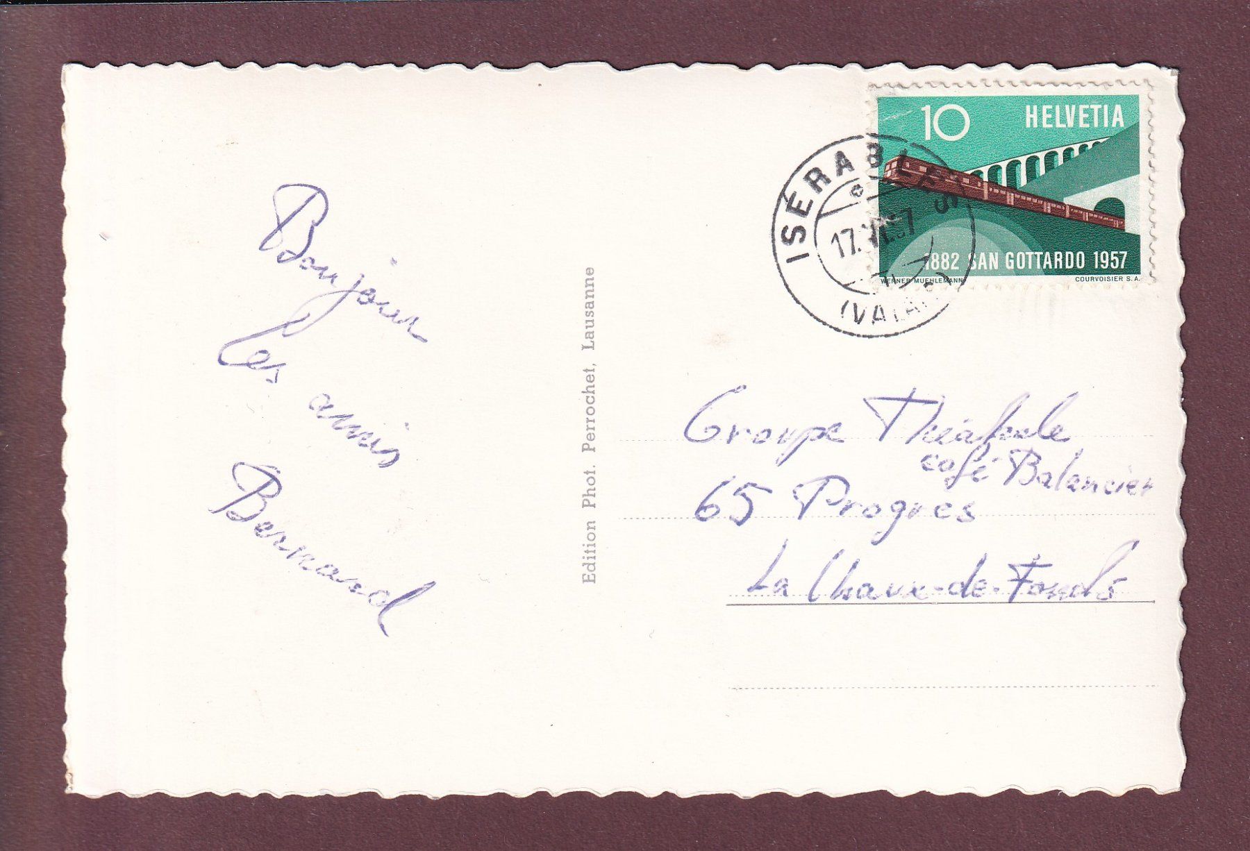 Cartes postales: ISERABLES - 1957 – D'occasion à Pully par nicecards 1