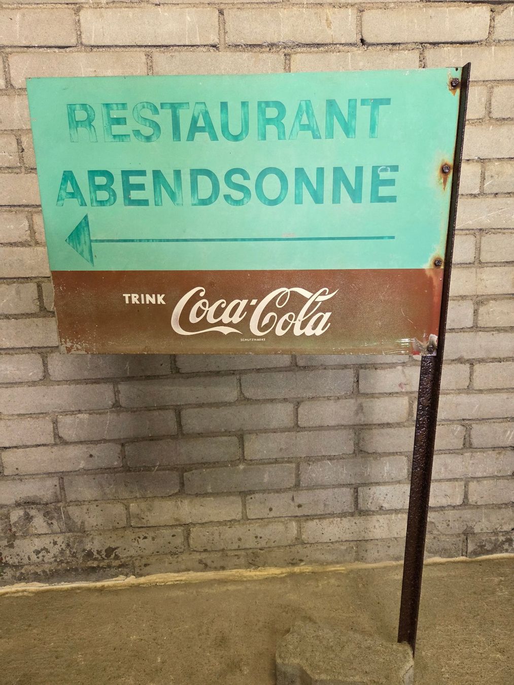 Coca-Cola Ecriteaux: Restaurant Abendsonne Coca-Cola Werbeschild Metall – D'occasion à Mollis par Cadillac58 2