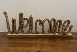 Holz Deko Schriftzug "Welcome", Maritime Dekoration,