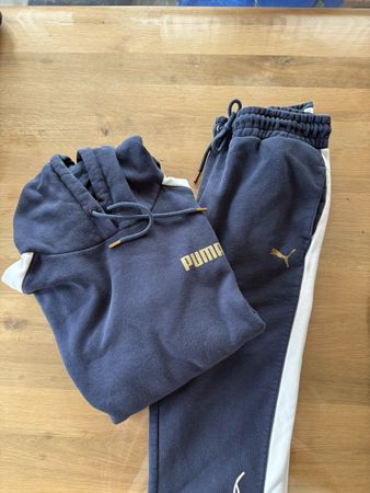 Puma Trainingsanzug Blau/Weiss, Hoodie und Hose, Top Zustand