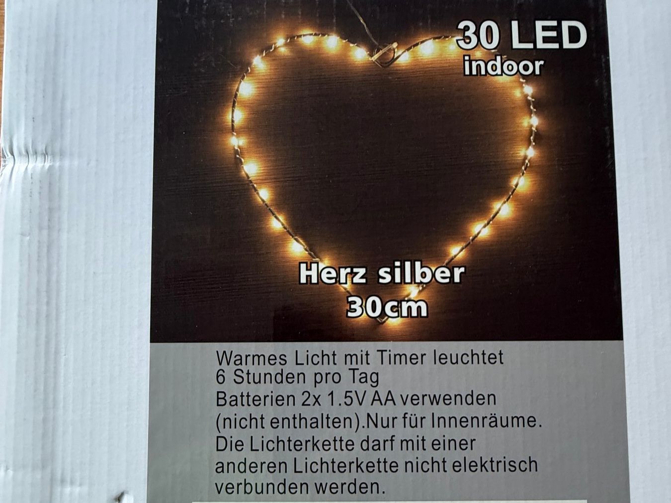 Tutte le decorazioni: Neuware Herz leuchtend mit Timer Batterien – Nuovo e nell'imballaggio originale da Kirchdorf AG venduto da coco123