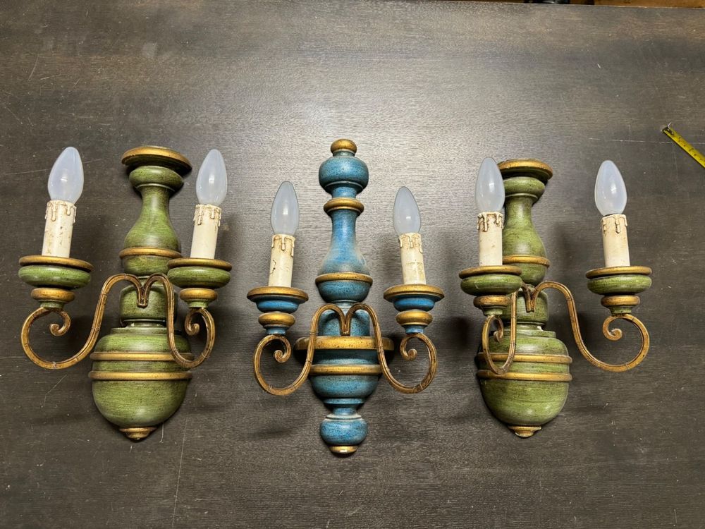 Vintage 1966 Set of 3 Syroco-Style Candle Sconces (Gebraucht) in Grund ...