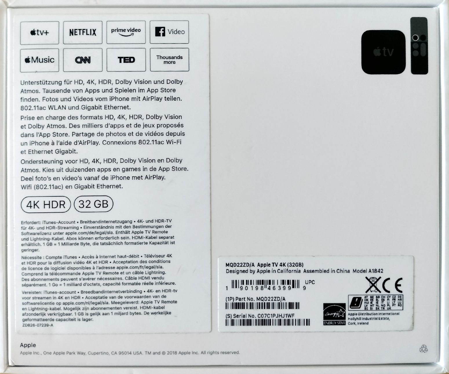 Apple Lettore multimediale & Streamer: Apple TV 4K 32GB A1842 – Usato da Zürich venduto da epod 1