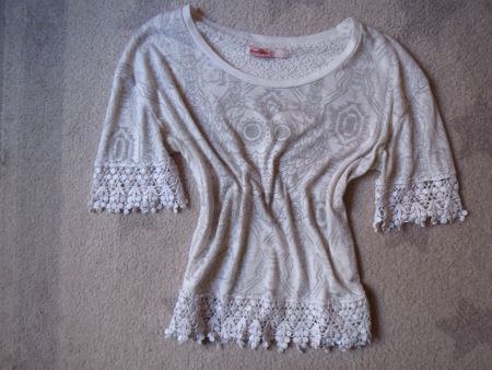 spezielles DESIGUAL Damen Shirt Gr S mit Spitze