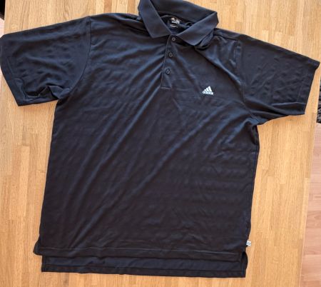 T-Shirt - ADIDAS Poloshirt Golf schwarz gestreift Gr. 2XL