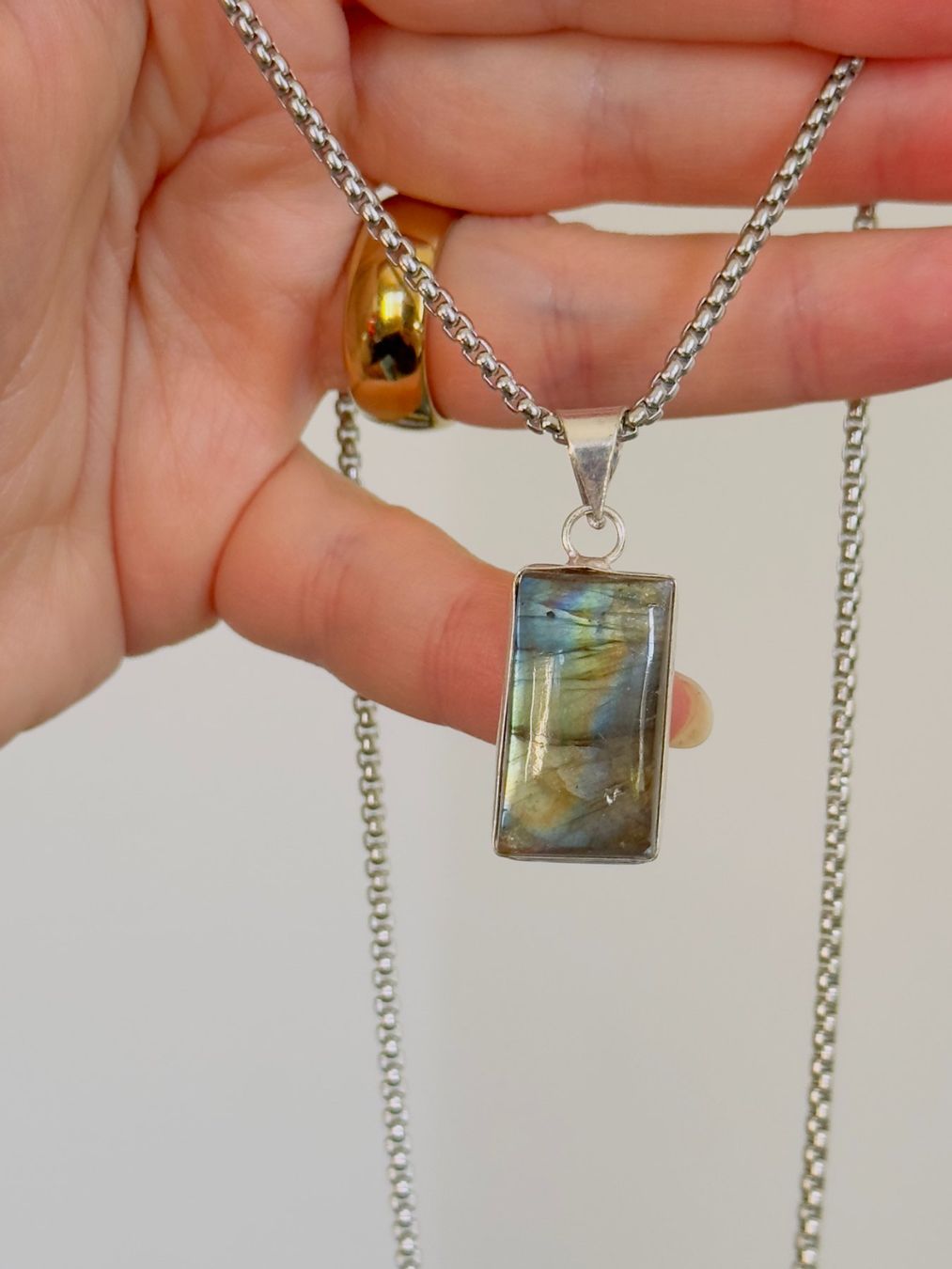 Catenine: Fashionable labradorite necklace – Nuovo e nell'imballaggio originale da Genève venduto da AGBERG 8