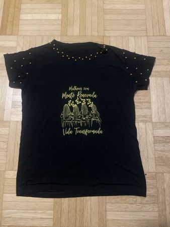 Damen T-Shirt schwarz mit Aufdruck Perlen guter Zustand