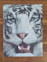 Cooles 3D Bild: Weisser Tiger mit blauen Augen