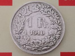1 Franken 1910 ss+, nur 1,0 Mio!