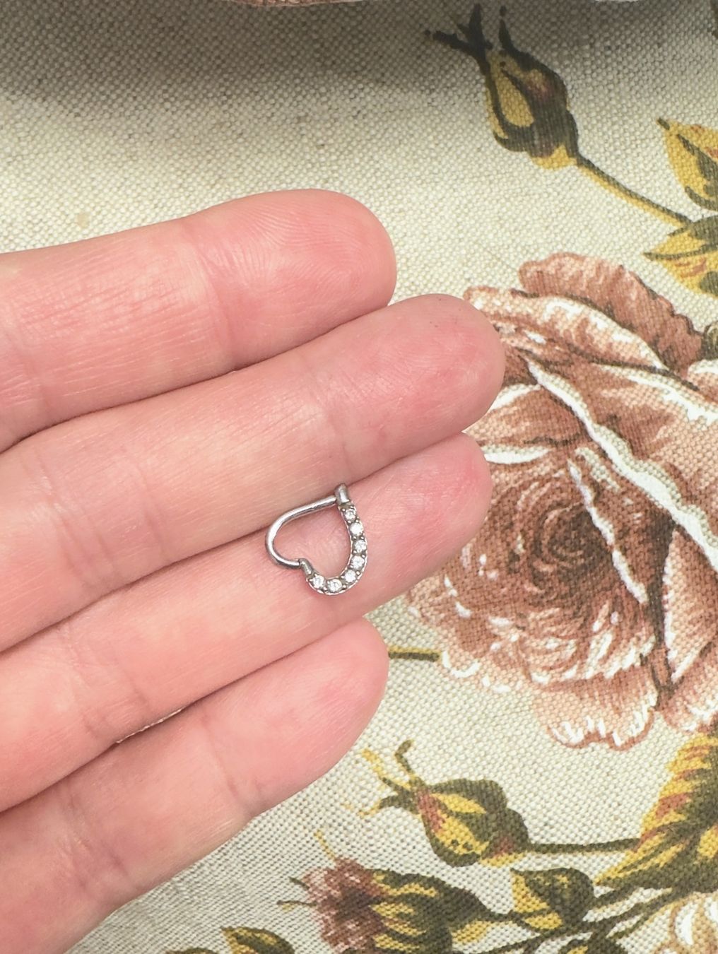 Piercingschmuck: Herz Piercing mit Swarovski Kristallen – Gebraucht aus Kastanienbaum von Obor 1