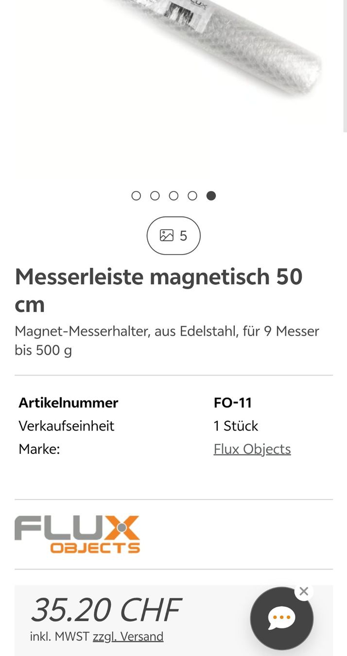 Elettrodomestici da cucina: Messerleiste magnetisch – Nuovo e nell'imballaggio originale da Heiden venduto da kaiser.f 1