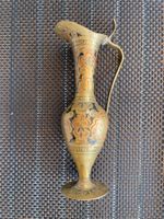 Messing-Vase mit orientalischen mehrfarbigen Ornamenten