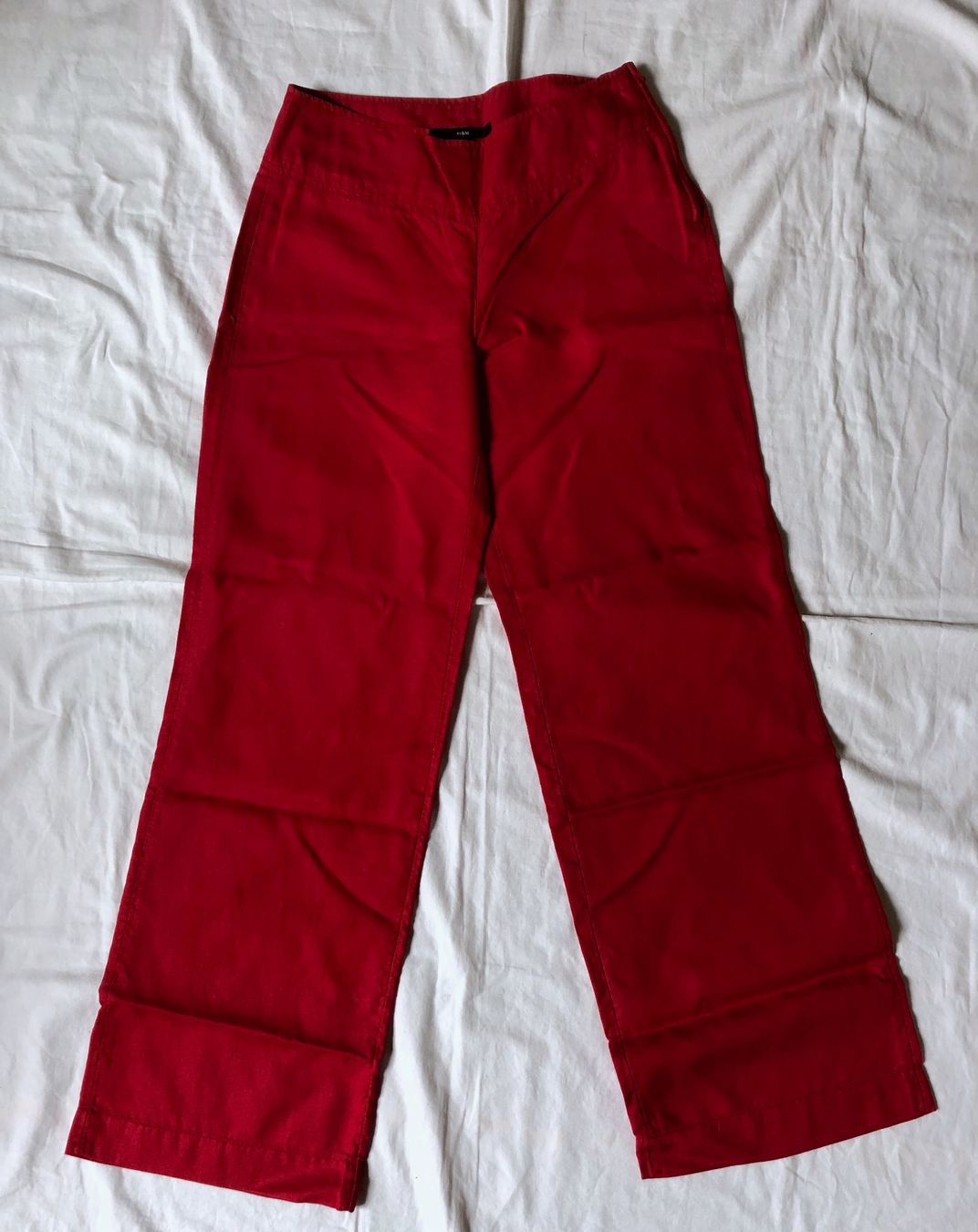 H&M Pantaloni: H&M Leinenhose, rot, Gr. 34 – Usato da Basel venduto da Solaia28