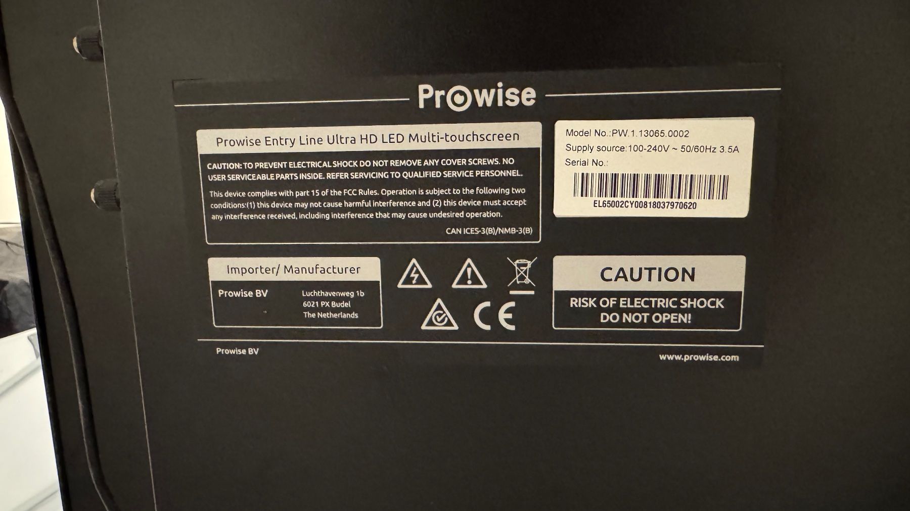 Monitor: Prowise Touchscreen 65 Zoll – Usato da Riehen venduto da dua_6jjr 5