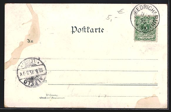 Cartoline postali: Vorläufer-Lithographie Friedrichsruh, 1 – Usato da Berlin venduto da bartko-reher 1