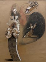 Schweizer Surrealismus: Pastell Zeichnung von Roland Bugnon